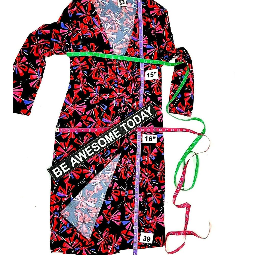 Anne Klein Dress Comfort Stretch Faux Wrap Red - Picture 6 of 8